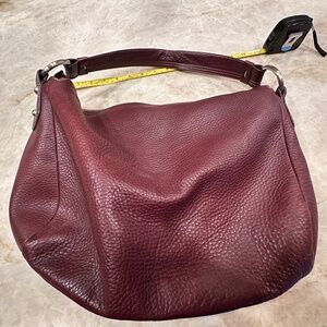 Soft leather Boho bag in lovely wine color
